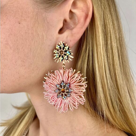 Flower  statement  earrings  M93 - Picture 1 of 6